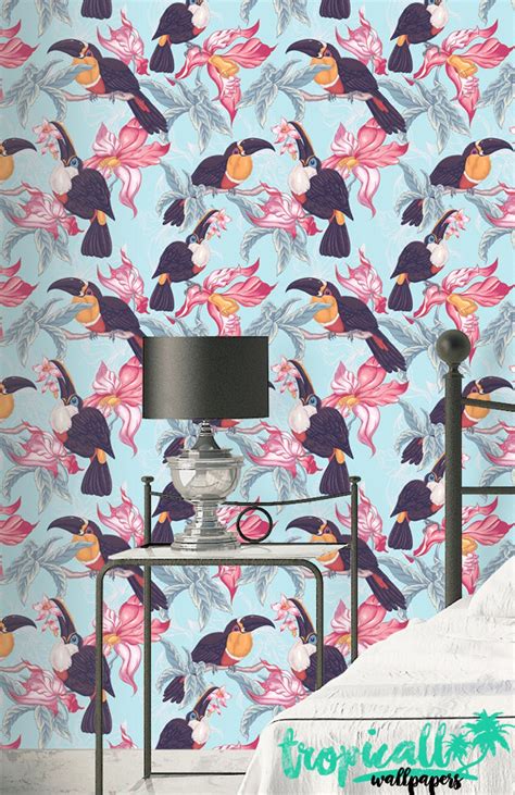 Toucan Wallpaper Removable Wallpapers Toucan Birds Floral | Etsy