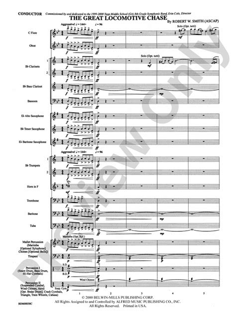 The Great Locomotive Chase: Concert Band Conductor Score & Parts ...