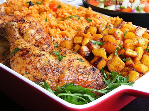 Food and lens: Jollof Rice With Grilled Chicken And Fried Plantain.