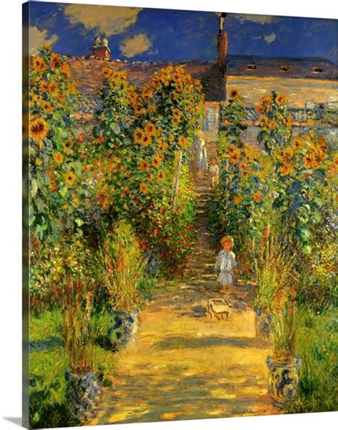 Artist's Garden at Vetheuil, 1880, by French impressionist Claude Monet ...