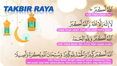 Takbir Raya Aidilfitri Beserta Maksud (Teks Bacaan Dalam Arab & Rumi)