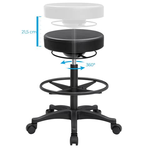 SONGMICS Office Stool Chair, Rolling Standing Stool, Ergonomic Wobble ...