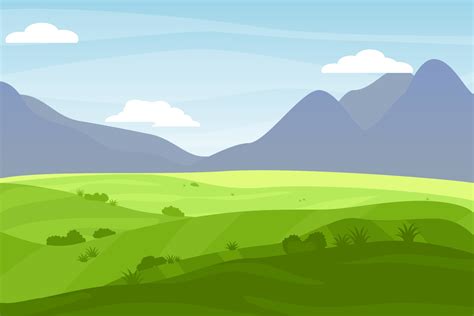 Vector nature landscape background. Cute simple cartoon style 3467246 ...