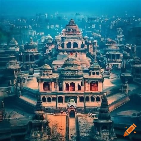 Aerial view of ancient city in india