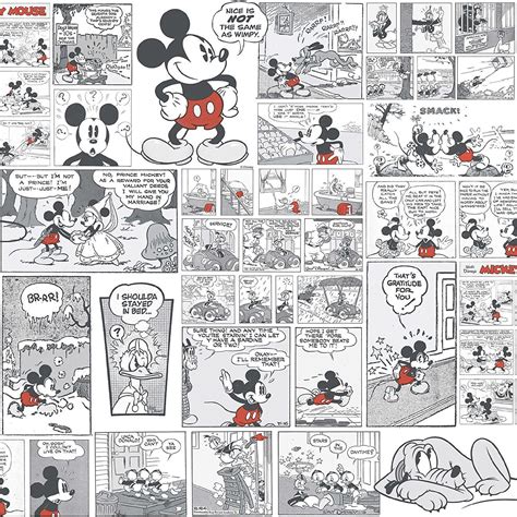 Mickey Mouse Comic Strip Vintage Wallpaper: Amazon.co.uk: DIY & Tools ...