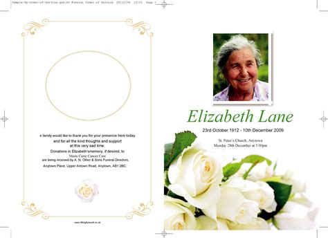 Free Editable Funeral Program Template For Your Needs