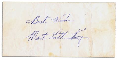 Lot Detail - Martin Luther King, Jr. Autograph -- ''Best Wishes ...