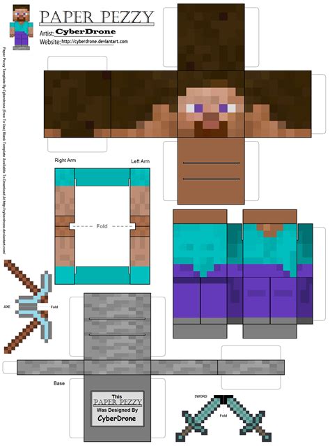 Steve Minecraft Paper Craft Model | Free Printable Papercraft Templates