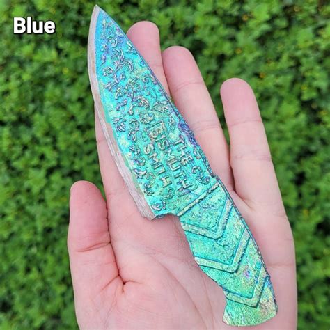 Nile Blue Bismuth Knife in Rainbow Blue Ice Blue Pink or - Etsy