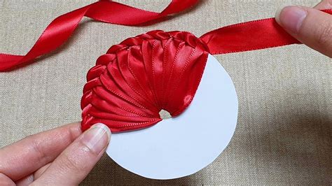 Super Easy Ribbon Flower Making with Paper - Amazing Trick - Hand ...