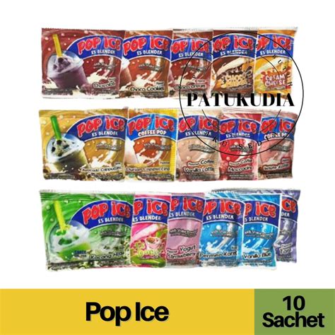 Jual Pop Ice (Es) Blender Minuman Bubuk Instan Renceng isi 10 | Pop Es ...