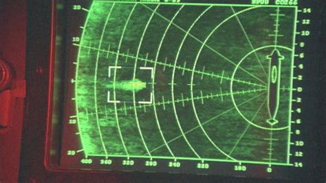 A sonar screen tracks a missile targeting a submarine. - Wazee Digital ...