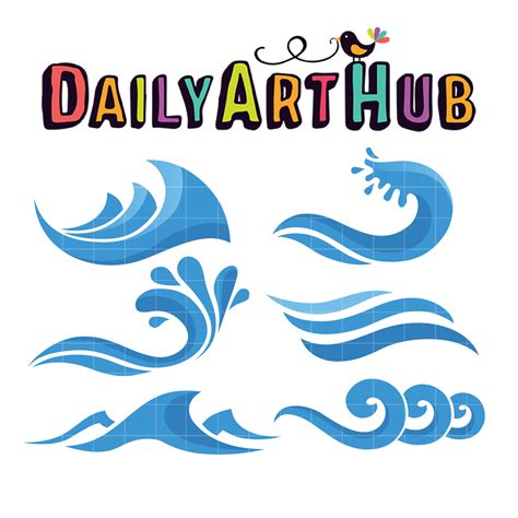 Ocean Waves Collection Clip Art Set – Daily Art Hub // Graphics ...