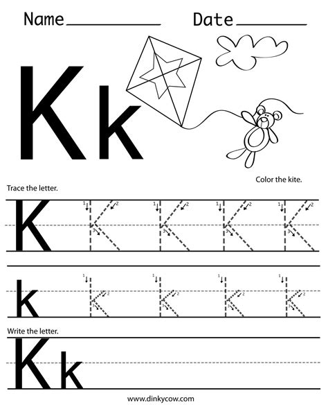 K Letter Tracing – AlphabetWorksheetsFree.com