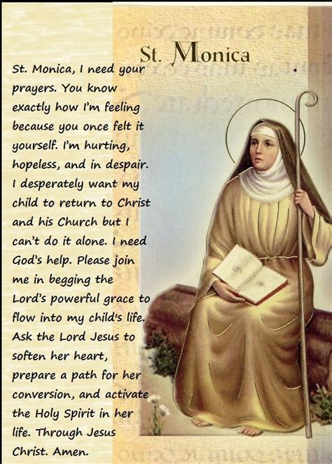 A Parent's Prayer to St. Monica Saint Quotes Catholic, Catholic ...