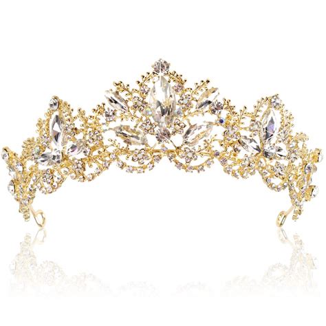 Buy Gold Tiara Wedding Tiaras and Crowns for Women,Rhinestone Queen ...