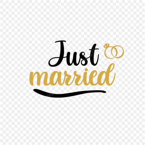 Just Married Clipart Hd PNG, Just Married Hand Lettering Sticker ...