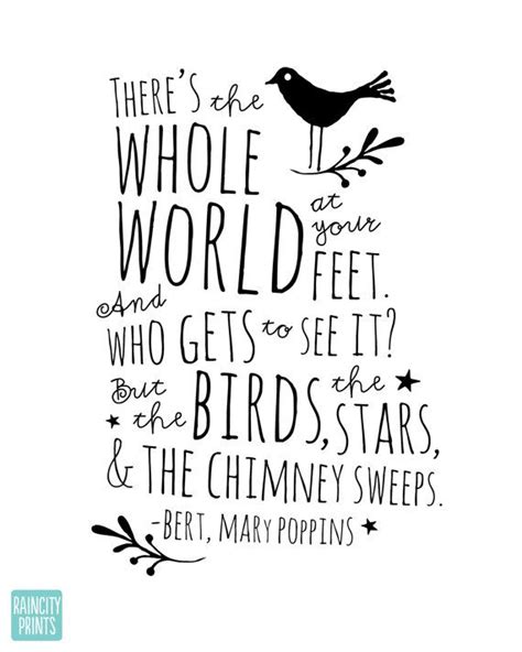 Mary Poppins Bert Whole World At Your Feet / Typographic | Etsy in 2021 ...