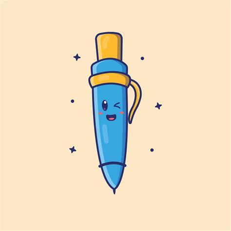 Cute cartoon pen in vector illustration 10556112 Vector Art at Vecteezy