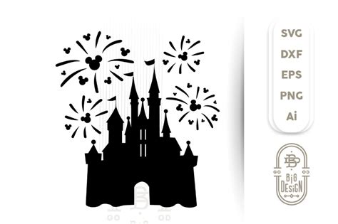 Disney Castle Fireworks SVG Disney Castle SilhouetteMickey | Etsy Cheer ...