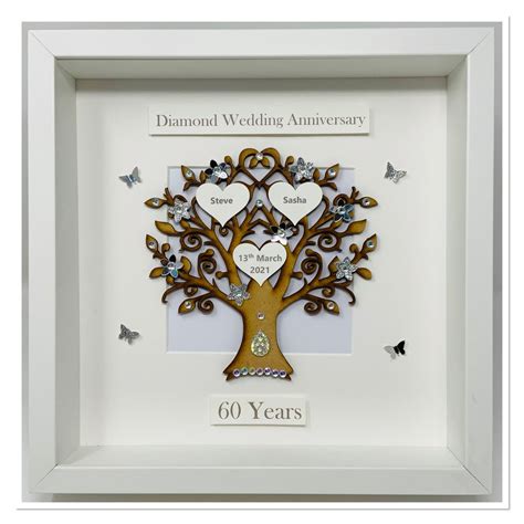 60th 60 Years Diamond Wedding Anniversary Gift Present Married Husband ...