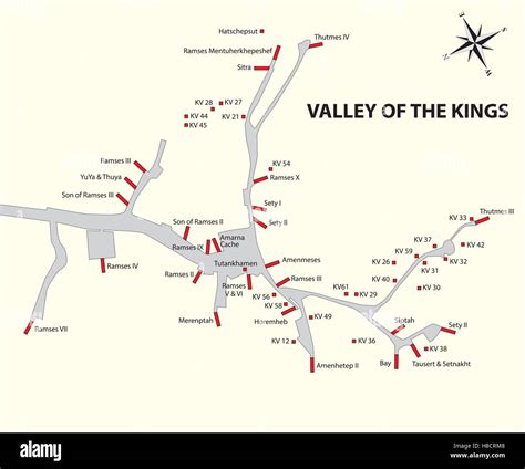 Valley Of The Kings Map Of Tombs