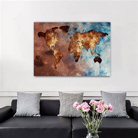 World Map Canvas Painting Map Wall Decor Countries Map - Etsy