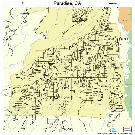 Paradise California Street Map 0655520