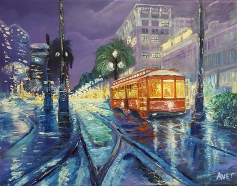 New Orleans Trolley Painting by Nicolas Avet | Saatchi Art