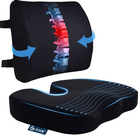 Buy Seat Cushion & Lumbar Support Pillow for Office Chair, Car ...