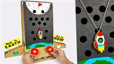 How to make MARBLE to MOON arcade Board Game from Cardboard DIY at HOME ...