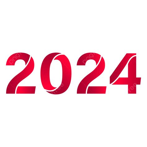 Red New Year 2024 Text Font Design Vector, 2024, New Year, Text ...