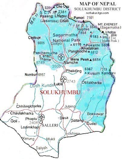 Map of Solukhumbu District