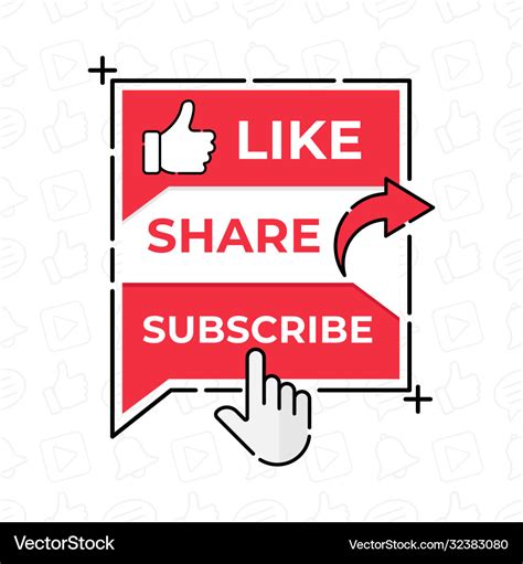 Like share comment subscribe and share icon Vector Image