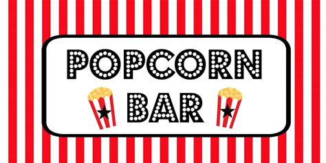 Popcorn Bar Free Printables - Printable Word Searches