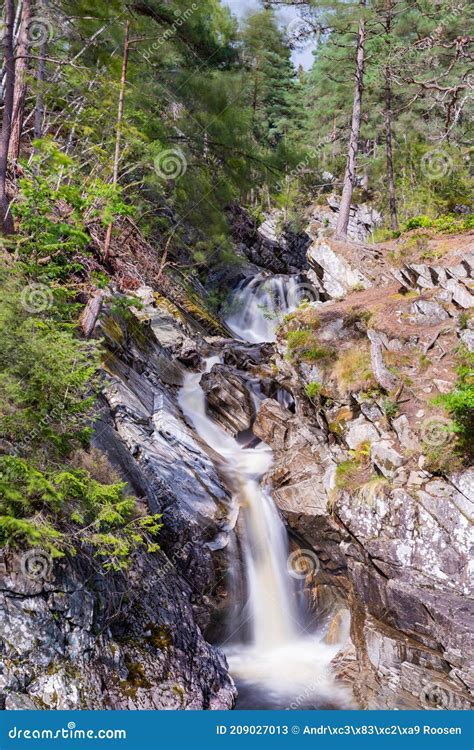 Trees and Waterfall Falls of Bruar Scotland Stock Image - Image of ...