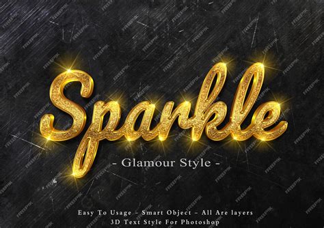 Premium PSD | 3d gold sparkle text style effect