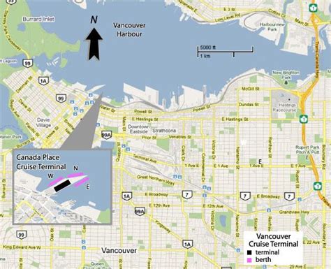 Vancouver cruise terminal map - Canada place cruise terminal map ...