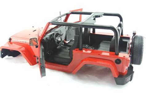 1/10 Scale RC Crawler Red/Yellow DK Wrangler Jeep Truck Body without ...