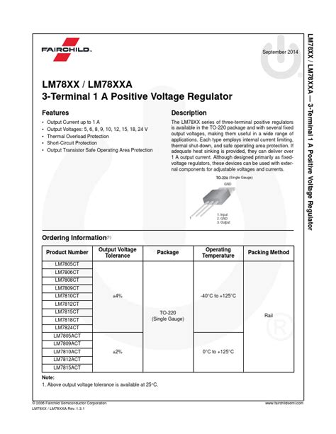 LM7815 Fairchild Semiconductor REGULATORS, Hoja de datos, Ficha técnica ...