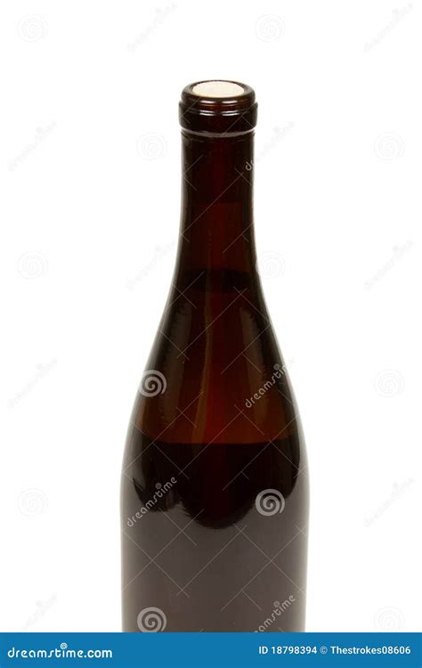 Brown Bottle of Wine on a White Background Stock Photo - Image of ...