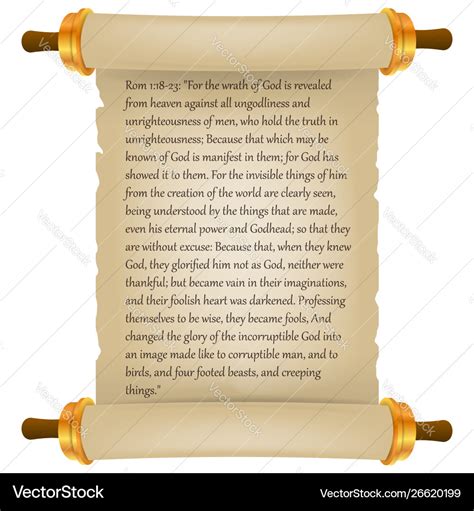 Old scroll with bible text parchment realistic Vector Image