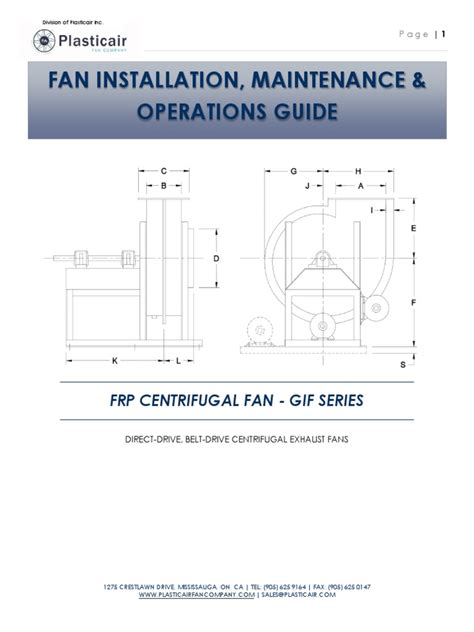 Installation & Operations Guide - Centrifugal Fan - Gif Series | PDF