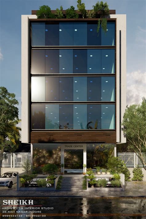 Commercial building elevation | Residential building design, Commercial ...