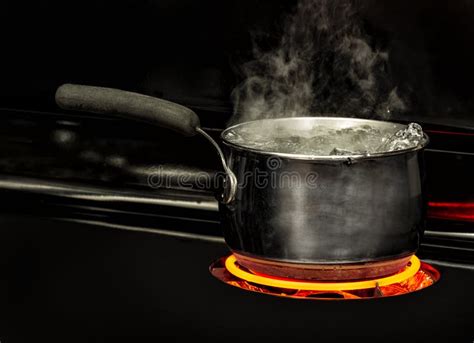 Pot of Water Boiling on the Stove Stock Image - Image of cook, electric ...