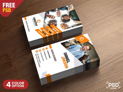 Vertical Business Card Design Free PSD - PSD Zone