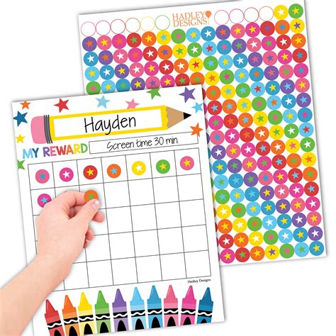 Buy 25 Colorful Reward Sticker Chart For Kids Behavior Chart For ...