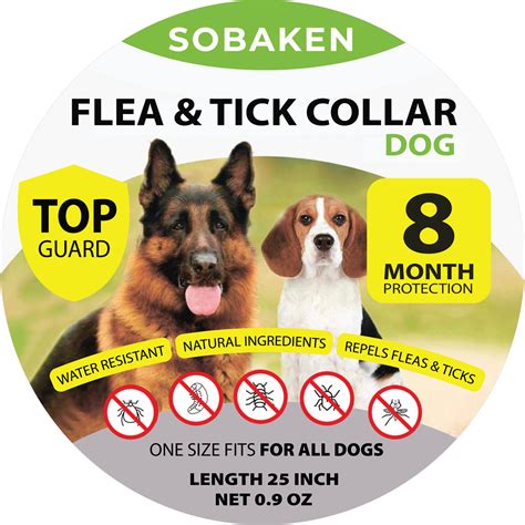 SOBAKEN Natural Flea and Tick Prevention Collar for Large, Medium and ...