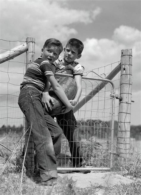 1950s Two Farm Boys In Striped T-shirts Photograph by Vintage Images ...