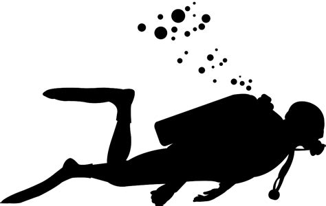 Scuba Diver Silhouette | Free vector silhouettes